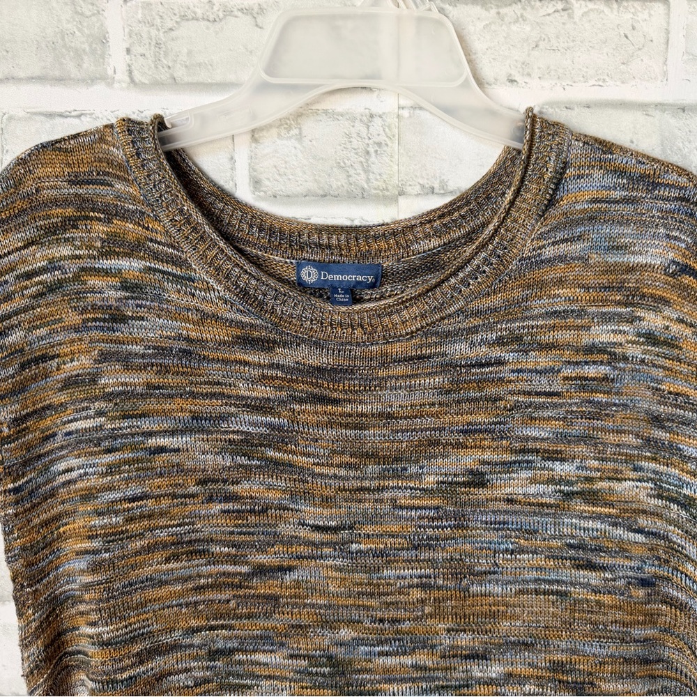 Democracy Sleeveless Knit Top Size Large Multicolor Ruched Sides NWT - Picture 7 of 16